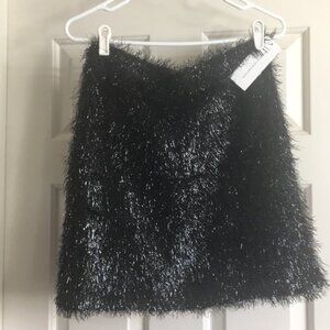 French Connection Black Metallic Tassel Skirt